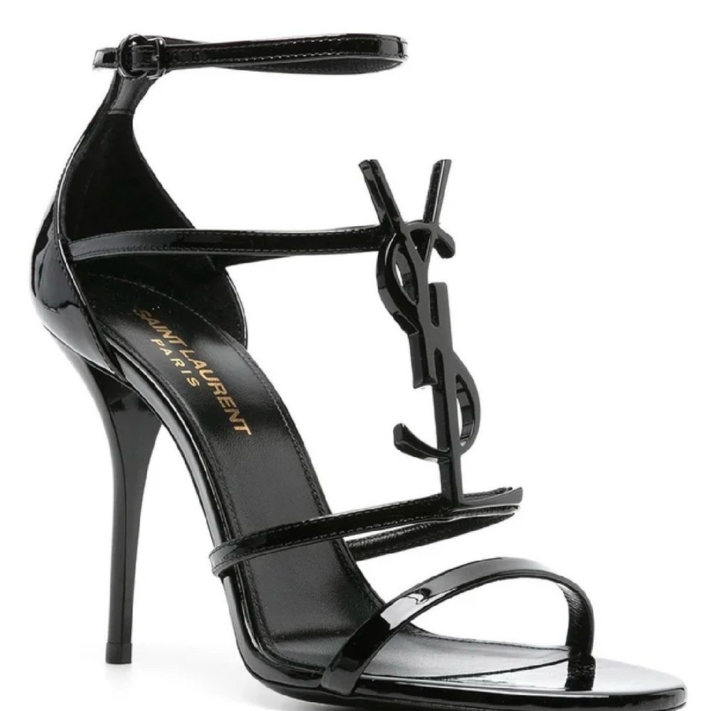Saint Laurent Glossy Black YSL Heels
